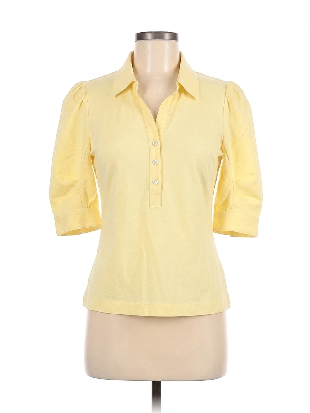 NEW FIFTEEN TWENTY camden contrast pleat sleeve henley top in banana